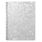 シックでエレガントな魅力の白くフェイクなグリッター ノートブック (正面)