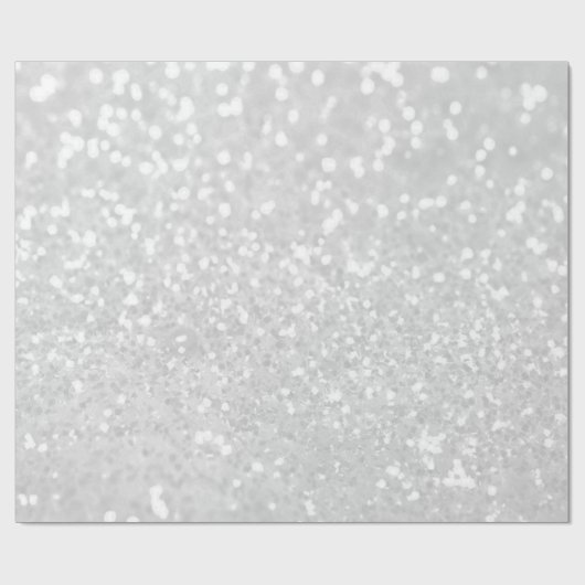 シックでエレガントな魅力の白くフェイクなグリッター ラッピングペーパー (フラット)