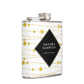 シックでカスタマイズ可能な金ゴールドおよび黒い新婦付添人のフラスコ フラスク (右)