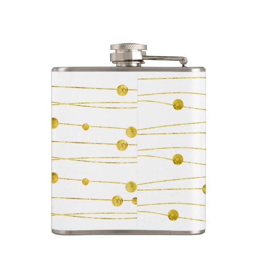 シックでカスタマイズ可能な金ゴールドおよび黒い新婦付添人のフラスコ フラスク (裏面)