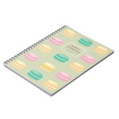 シックでカラフルなフランス人のMacaronパターン緑 ノートブック (左側)