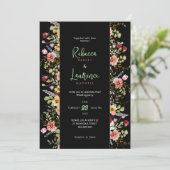 シックでカラフルな野の花のガーデンウェディング 招待状 (スタンド正面)