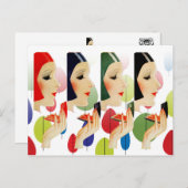 シックでカラフルのコスメティック ポストカード (正面/裏面)