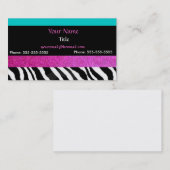 シックでガーリーなシマウマの印刷物の明るい色 名刺 (正面/裏面)