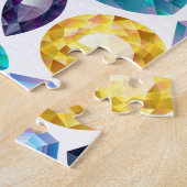 シックでガーリーな光沢があるダイヤモンドの宝石用原石 ジグソーパズル (側面)