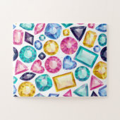 シックでガーリーな光沢があるダイヤモンドの宝石用原石 ジグソーパズル (横)