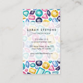 シックでガーリーな光沢があるダイヤモンドの宝石用原石 名刺 (裏面)