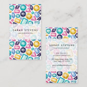 シックでガーリーな光沢があるダイヤモンドの宝石用原石 名刺 (正面/裏面)