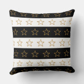 シックでキラキラ輝く星をブラック&ホワイトにストライプの クッション (裏面)