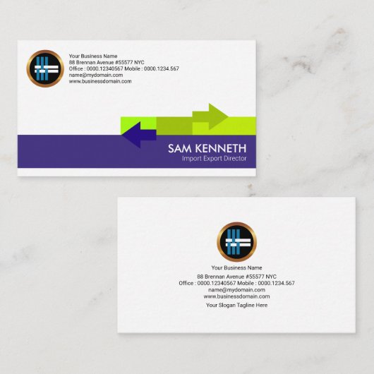 シックでシンプルな配分の矢の輸出入 名刺 (正面/裏面)