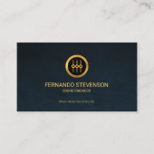 シックでシンプルな金ゴールドの平衡装置アイコン青いグランジ 名刺 (正面)