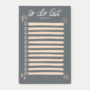 シックでスケッチーなレインボーとスターがリストを作成 ポストイット