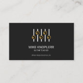 シックでスタイリッシュで創造的な金ゴールドのギターの平衡装置のパネル 名刺 (正面)