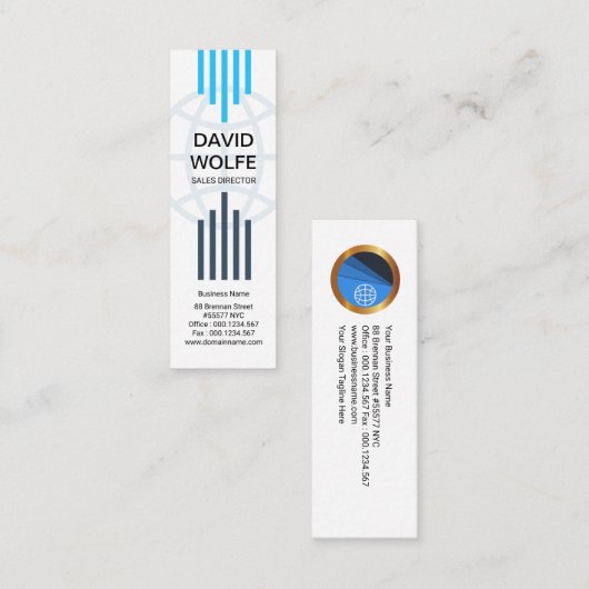 シックでスタイリッシュな縦の全体的なラインサプライチェーン スキニー名刺 (正面/裏面)