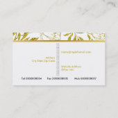 シックでトレンディーの金ゴールドフォイル牡丹フローラルパターン 名刺 (裏面)