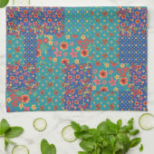 シックでノスタルジックでフェイクなパッチワークの台所タオル キッチンタオル (折り畳み)