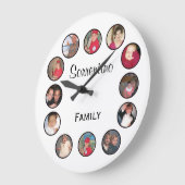 シックでパーソナライズな写真の円形の柱時計 ラージ壁時計 (傾斜)