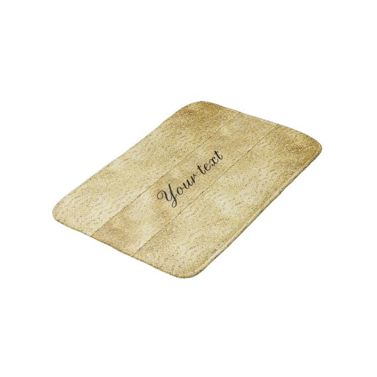 シックでフェイクな金ゴールドのグリッターのシェブロン バスマット (アングル)