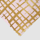 シックでフェイクな金ゴールドのペンキブラシストローク格子図形のピンク 薄葉紙 (詳細)