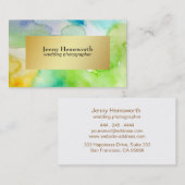 シックでフェイクな金ゴールドのミニマリストの抽象芸術の水彩画 名刺 (正面/裏面)