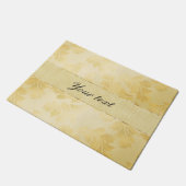 シックでフェイクな金ゴールドホイルの葉およびグリッター ドアマット (アングル)