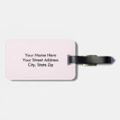 シックでフランスのな原稿のピンクのストライプおよび桜 ラゲッジタグ (裏面横)