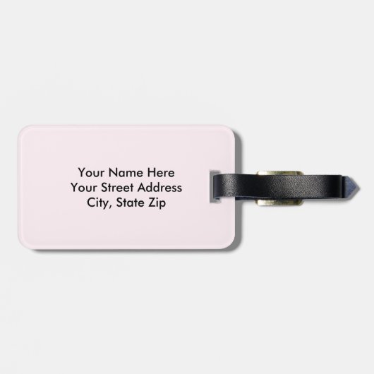 シックでフランスのな原稿のピンクのストライプおよび桜 ラゲッジタグ (裏面横)