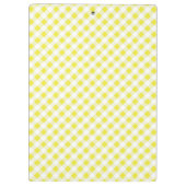 シックでプレッピーで黄色い海軍ギンガムパターンモノグラム クリップボード (裏面)