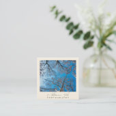 シックでミニマエレガントリスモダントな写真Sq スクエア名刺 (スタンド正面)