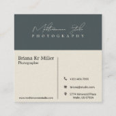 シックでミニマエレガントリスモダントな写真Sq スクエア名刺 (裏面)