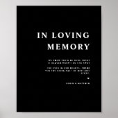 シックでミニマル愛するメモリブラックの結婚サイン ポスター (正面)