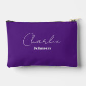 シックでミニマル無地のリストパープル アクセサリーポーチ (裏面)