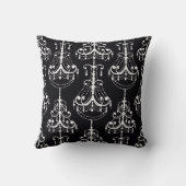 シックでモダンで黒く及び白いシャンデリアの装飾用クッション クッション (裏面)
