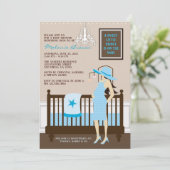 シックでモダンなお母さんのコンテンポラリーなベビーシャワーの招待 招待状 (スタンド正面)