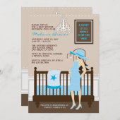 シックでモダンなお母さんのコンテンポラリーなベビーシャワーの招待 招待状 (正面/裏面)