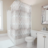 シックでモダンなのどのばら色の金ゴールドの幾何学的な三角形 シャワーカーテン (インサイチュ)