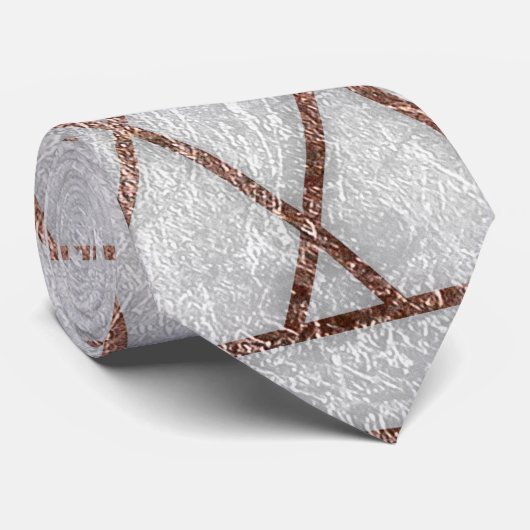 シックでモダンなのどのばら色の金ゴールドの幾何学的な三角形 ネクタイ (ロール)