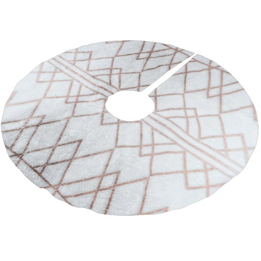 シックでモダンなのどのばら色の金ゴールドの幾何学的な三角形 ブラッシュドポリエステルツリースカート (アングル)