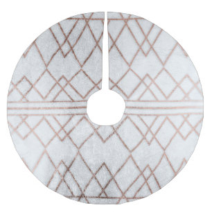 シックでモダンなのどのばら色の金ゴールドの幾何学的な三角形 ブラッシュドポリエステルツリースカート