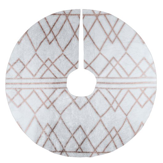 シックでモダンなのどのばら色の金ゴールドの幾何学的な三角形 ブラッシュドポリエステルツリースカート (正面)