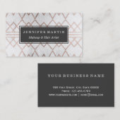 シックでモダンなのどのばら色の金ゴールドの幾何学的な三角形 名刺 (正面/裏面)