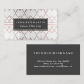 シックでモダンなのどのばら色の金ゴールドの幾何学的な三角形 名刺 (正面/裏面)