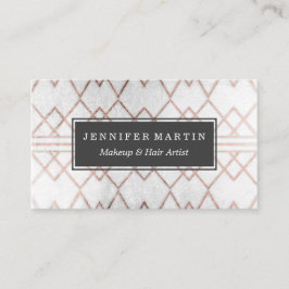 シックでモダンなのどのばら色の金ゴールドの幾何学的な三角形 名刺