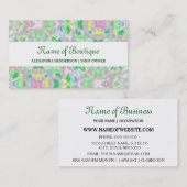 シックでモダンなパステルの抽象芸術の花柄のブティック 名刺 (正面/裏面)