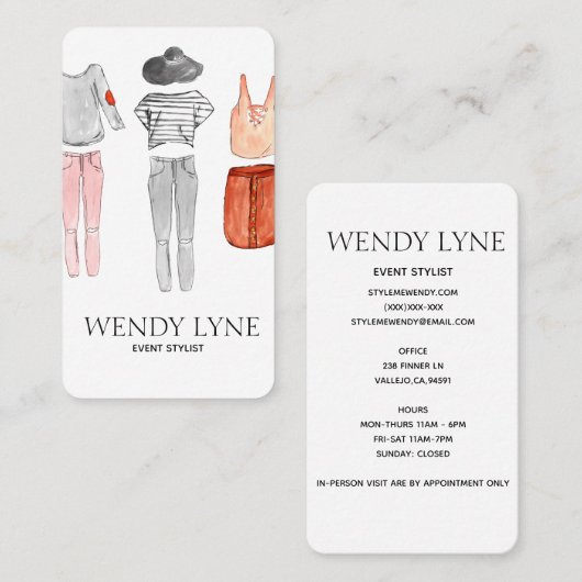 シックでモダンなファッション衣類の名刺 名刺 (正面/裏面)