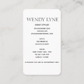 シックでモダンなファッション衣類の名刺 名刺 (裏面)