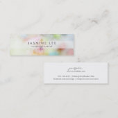 シックでモダンなメーキャップアーティストの水彩画のストライブ柄の予算 スキニー名刺 (正面/裏面)