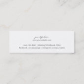 シックでモダンなメーキャップアーティストの水彩画のストライブ柄の予算 スキニー名刺 (裏面)