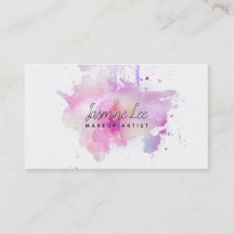 シックでモダンなメーキャップアーティストの水彩画の紫色のグランジ