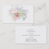 シックでモダンなメーキャップアーティストの水彩画の紫色のグランジ 名刺 (正面/裏面)